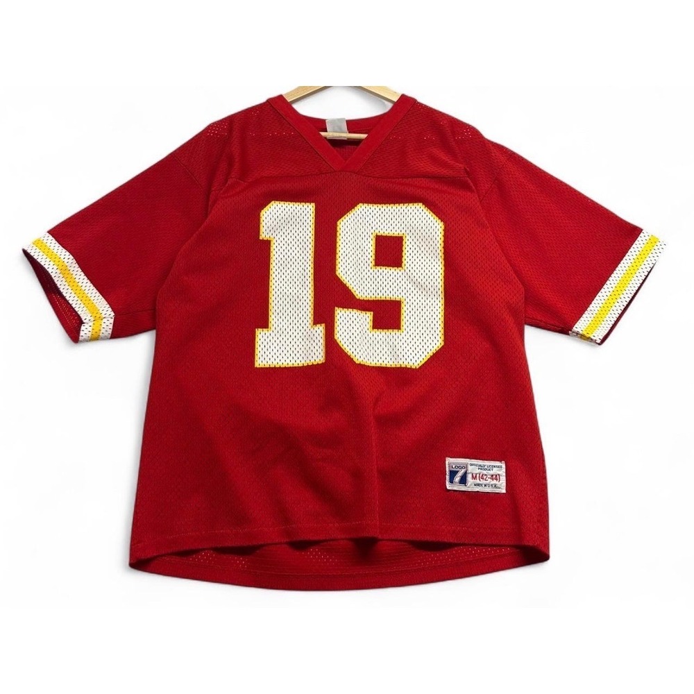 Vintage KC Chiefs Logo 7 Football Jersey Red Mesh Mens Medium Made in USA